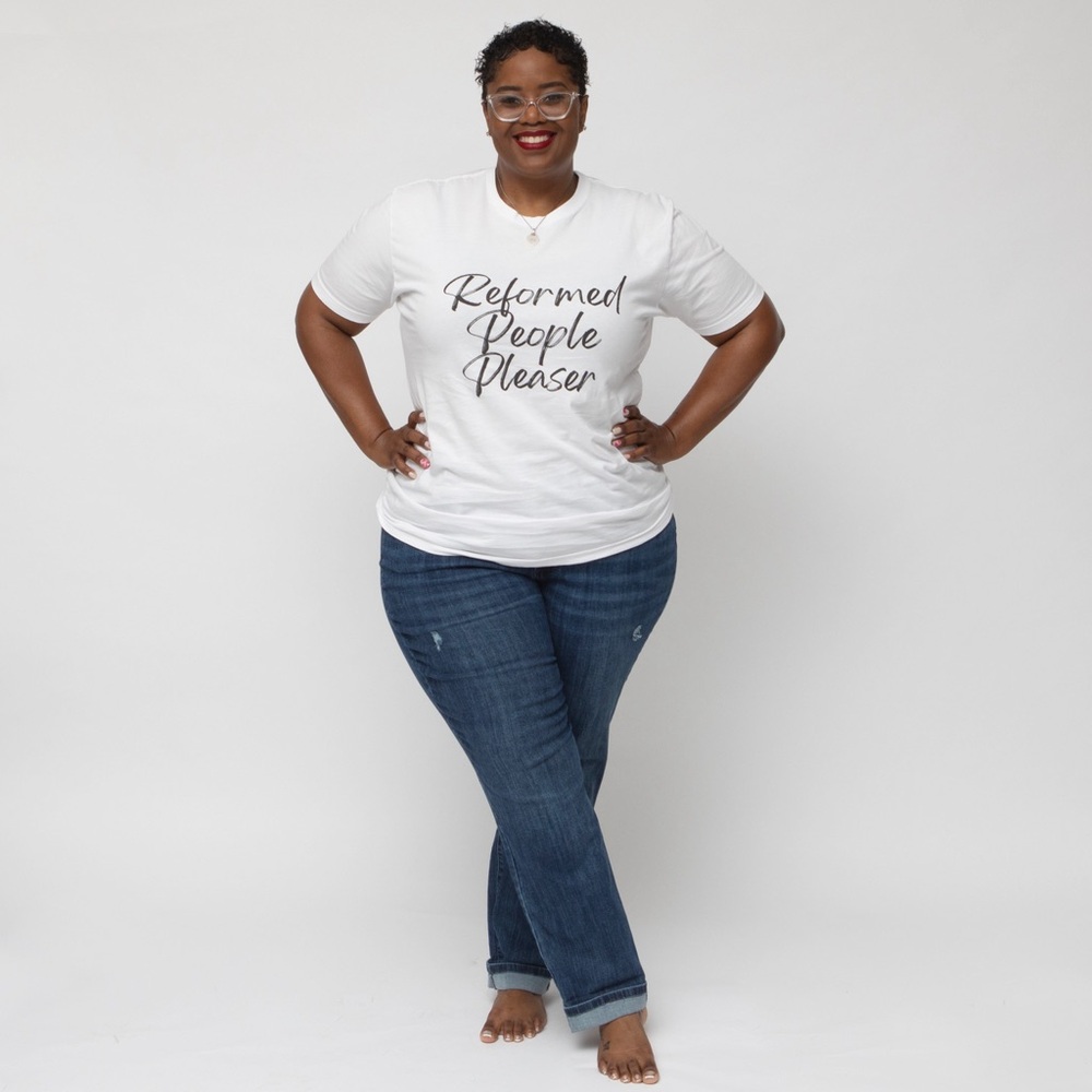 “Reformed People Pleaser” Graphic White Unisex Tee T-Shirt